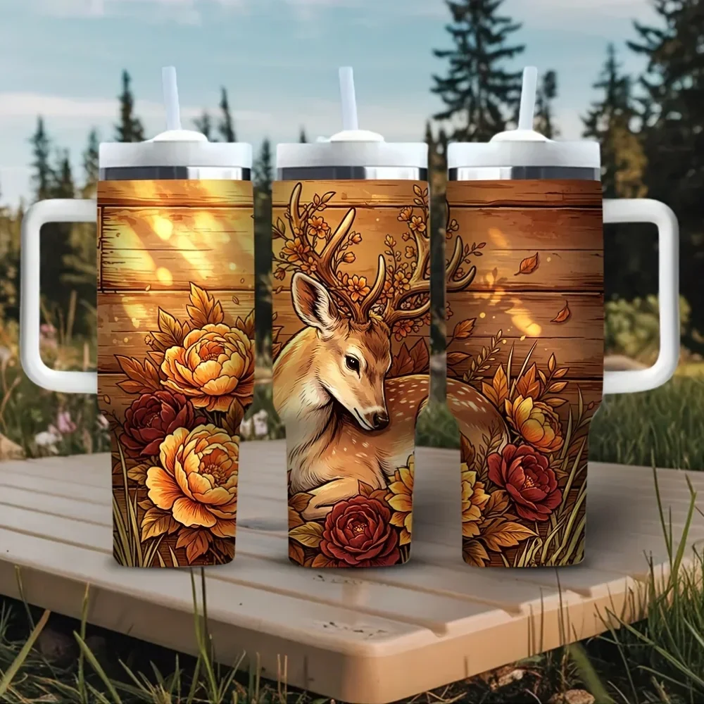 40Oz Tumbler with Handle, Beau - Hunting Outdoor Background recension och pris