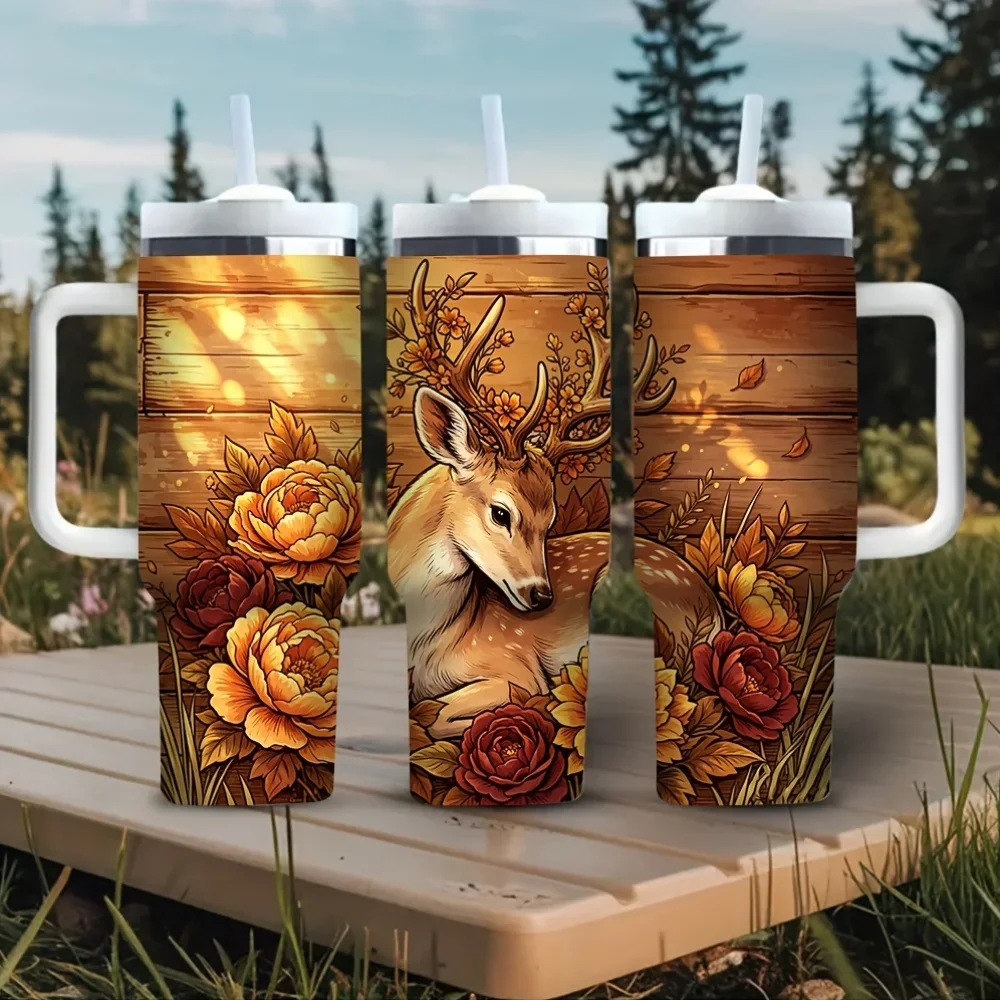 40Oz Tumbler with Handle, Beau - Hunting Outdoor Background recension och pris