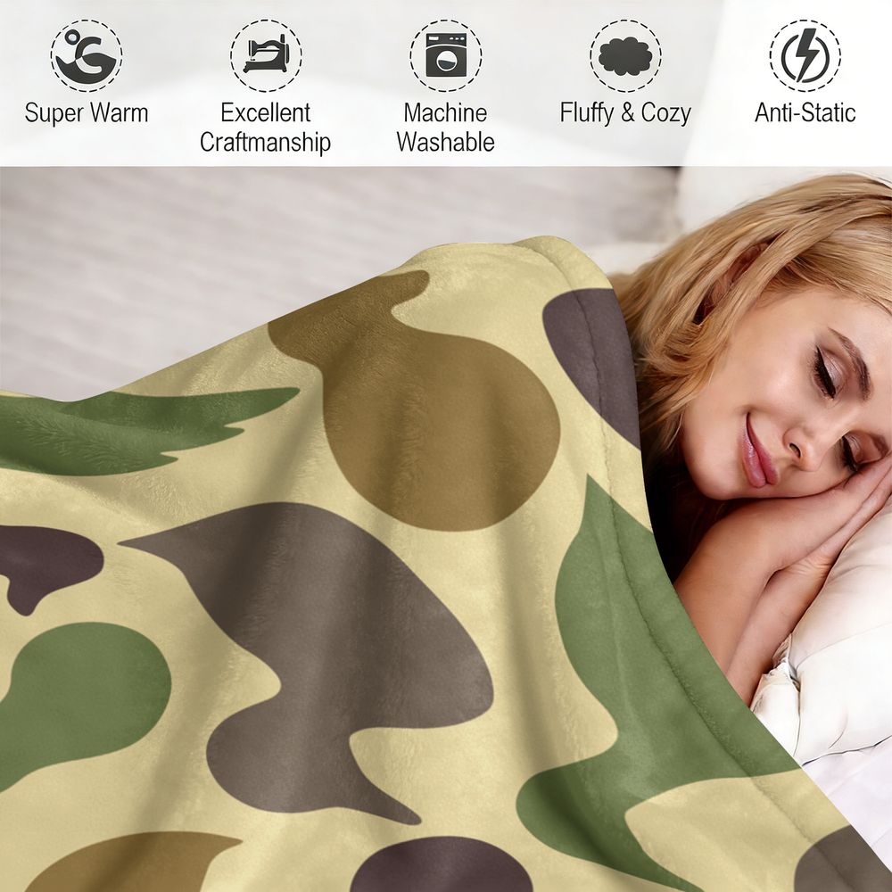Duck Pattern Flannel Blanket S - Hunting Outdoor Rug recension och pris