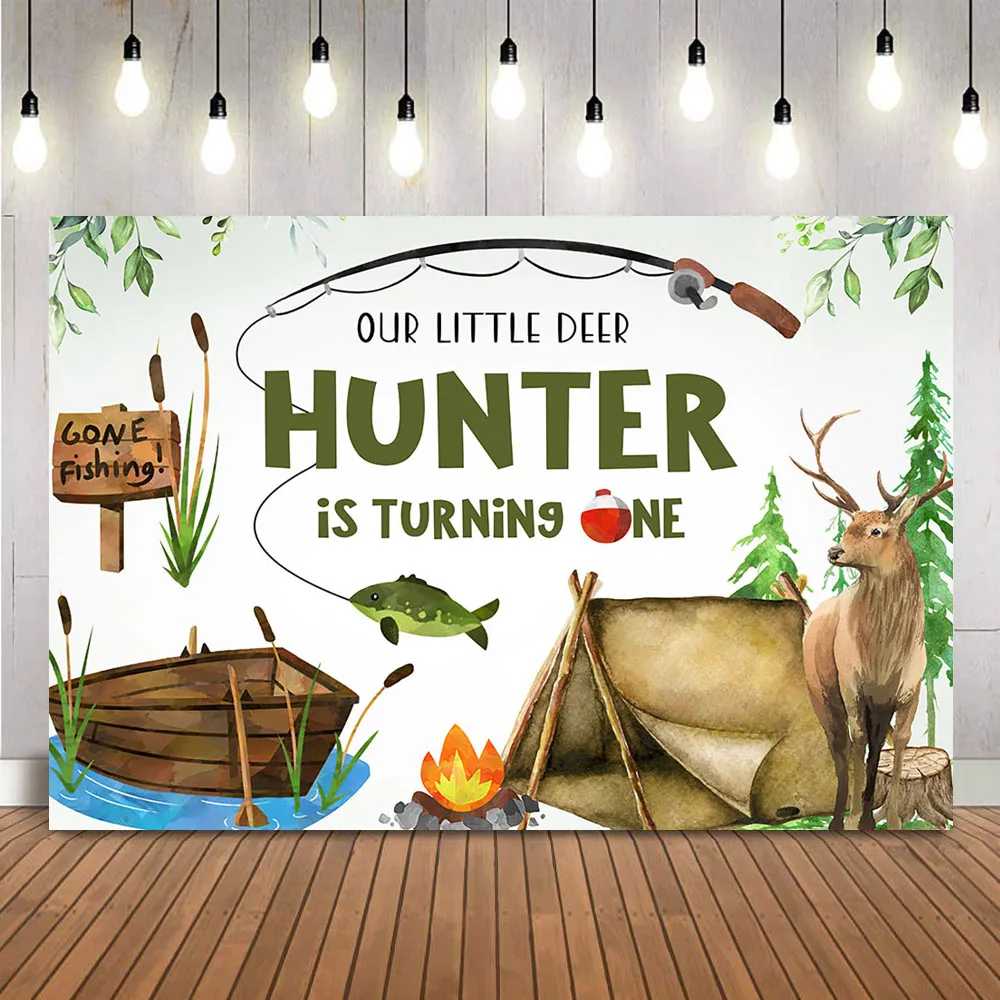 Hunting Fishing Birthday Backd - Hunting Outdoor Background recension och pris