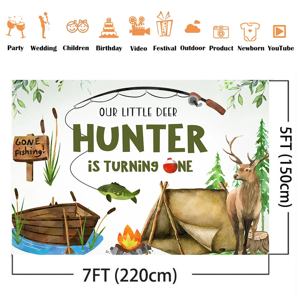 Hunting Fishing Birthday Backd - Hunting Outdoor Background recension och pris