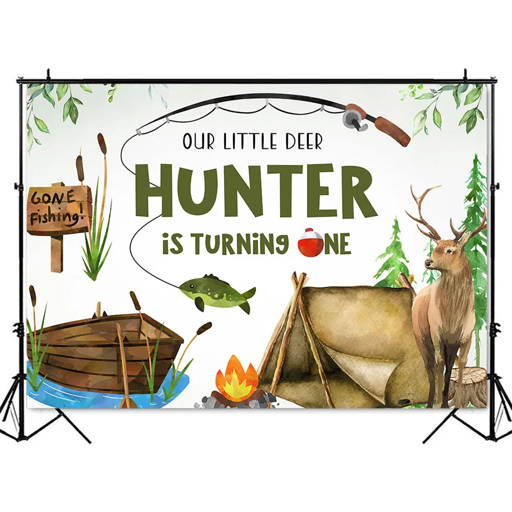 Hunting Fishing Birthday Backd - Hunting Outdoor Background recension och pris