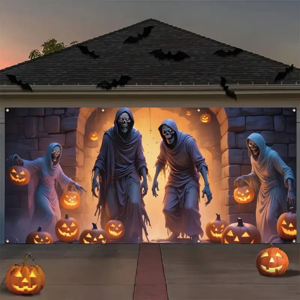 VIKAMA Halloween Garage Banner - Hunting Outdoor Background recension och pris