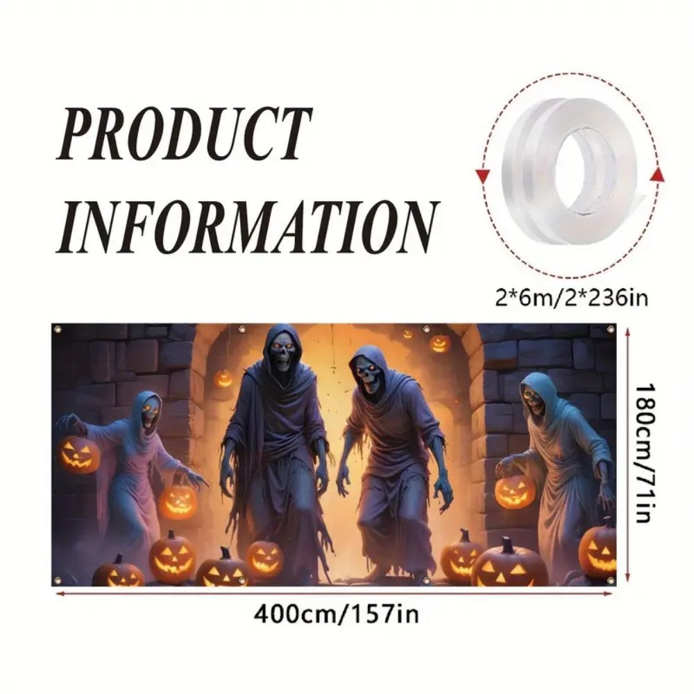 VIKAMA Halloween Garage Banner - Hunting Outdoor Background recension och pris