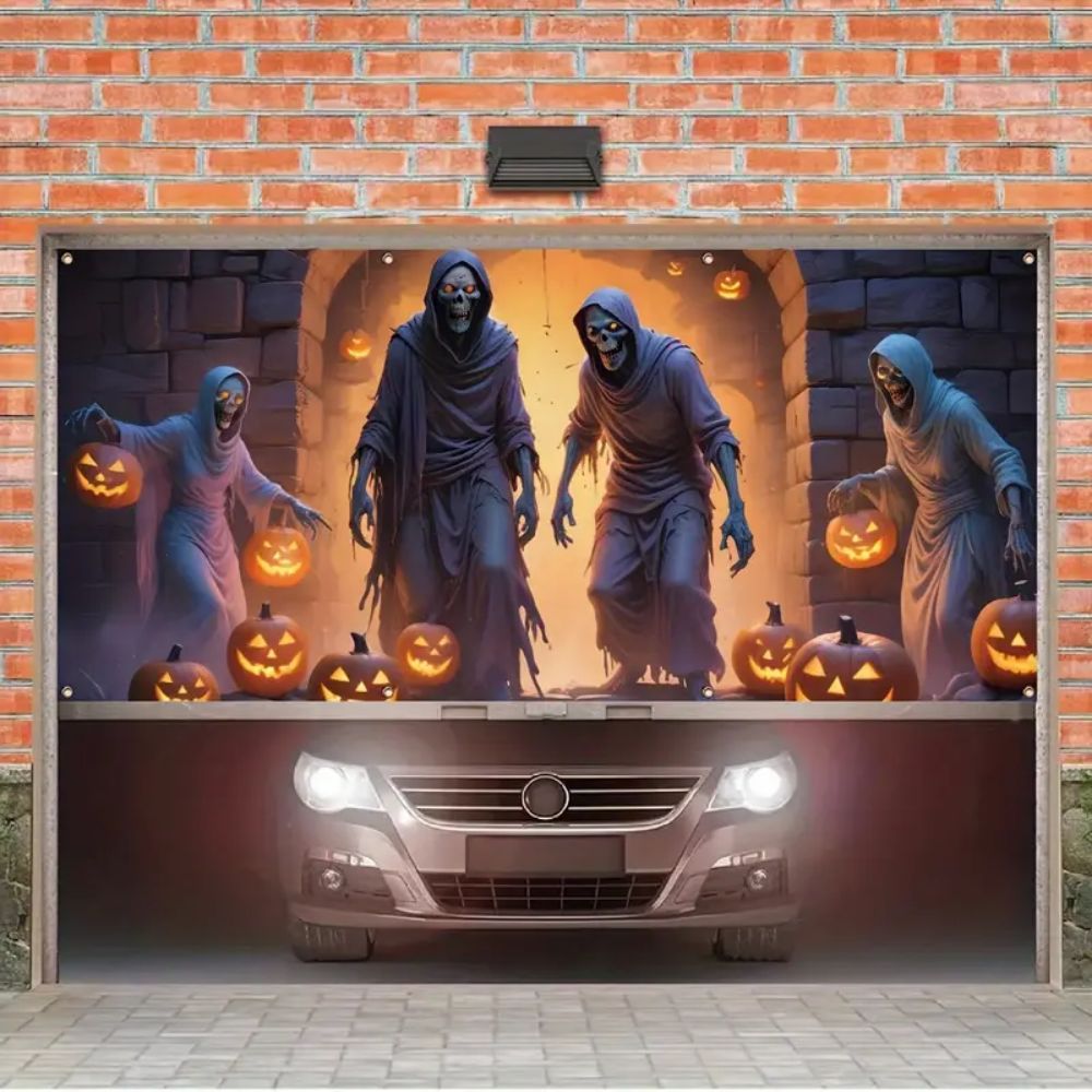 VIKAMA Halloween Garage Banner - Hunting Outdoor Background recension och pris