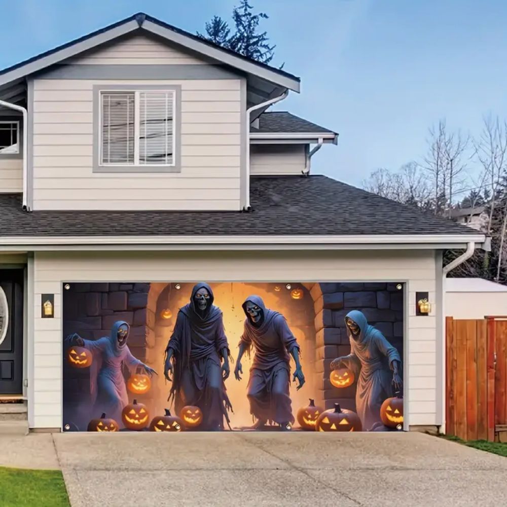 VIKAMA Halloween Garage Banner - Hunting Outdoor Background recension och pris